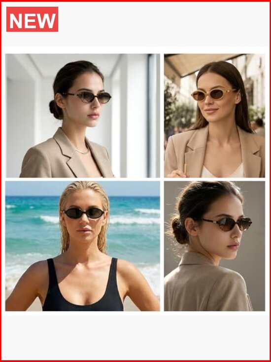 Retro Oval Sunglasses Womens Trendy Y2K Vintage 90s Fashion Sun Glasses main image 4